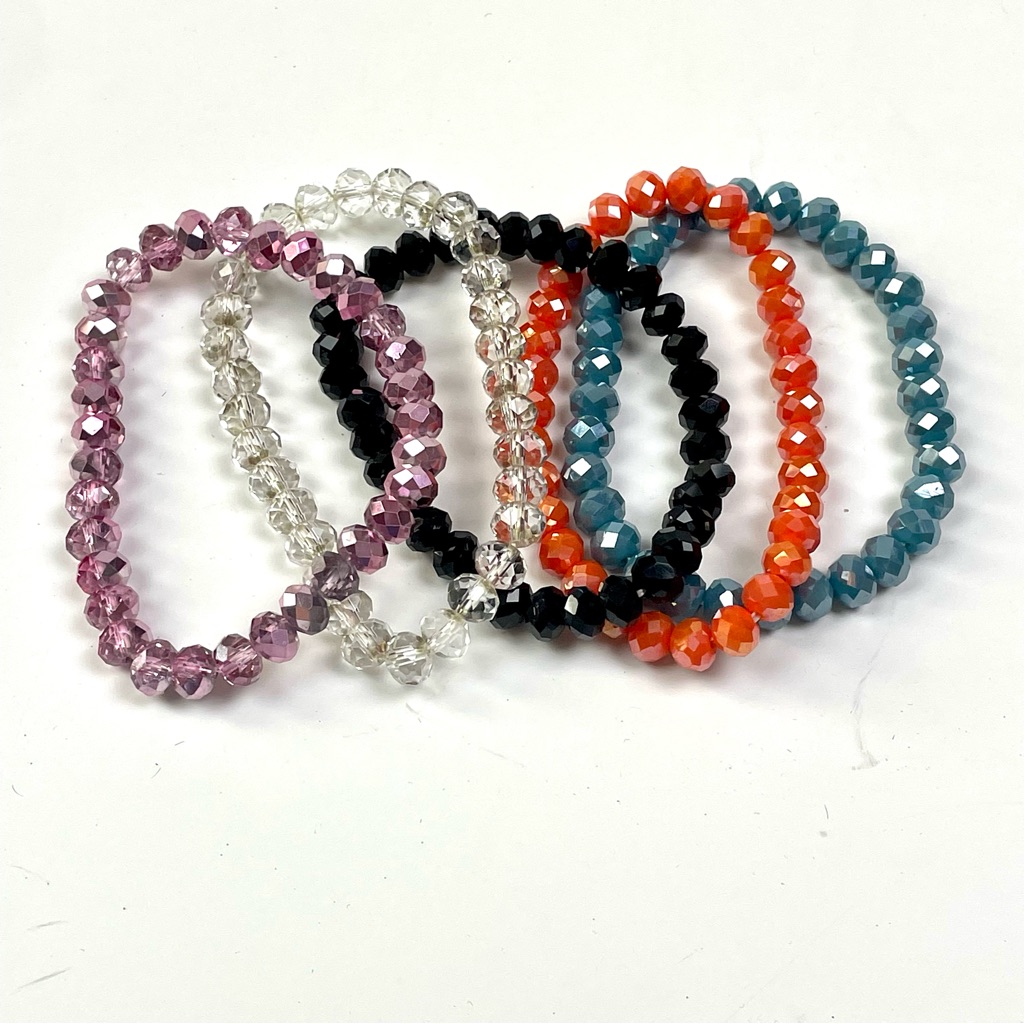 Crazy Train Set Of 5 Stretch Beaded Bracelets